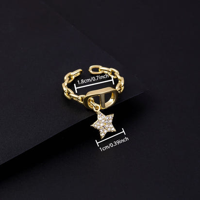 Golden Galaxy Chain Ring