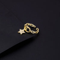 Golden Galaxy Chain Ring
