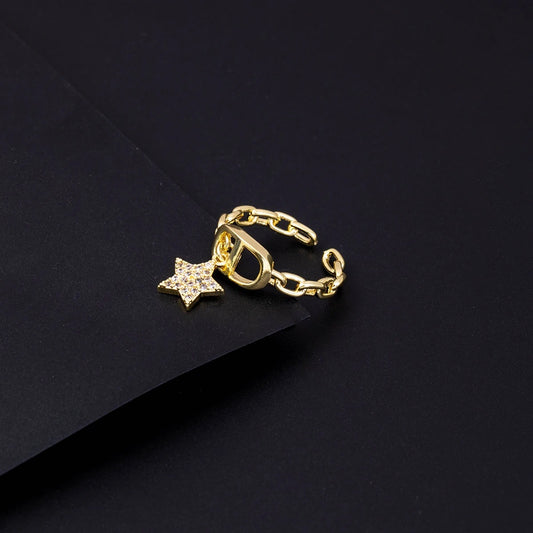Golden Galaxy Chain Ring